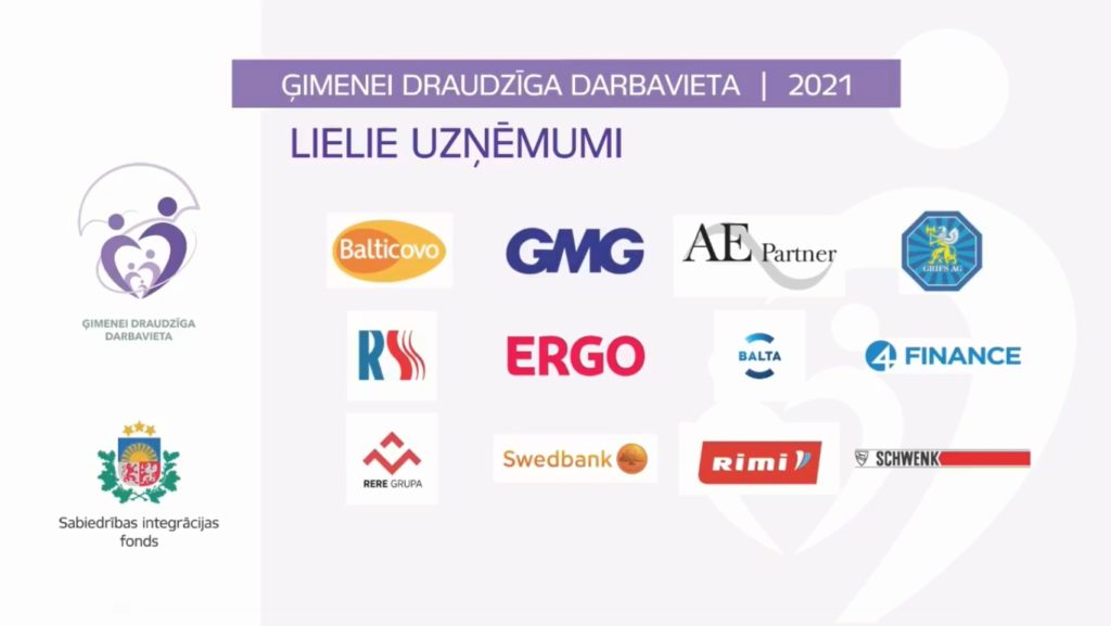 GRIFS AG iegūst statusu "Ģimenei draudzīga darbavieta 2021" banneris
