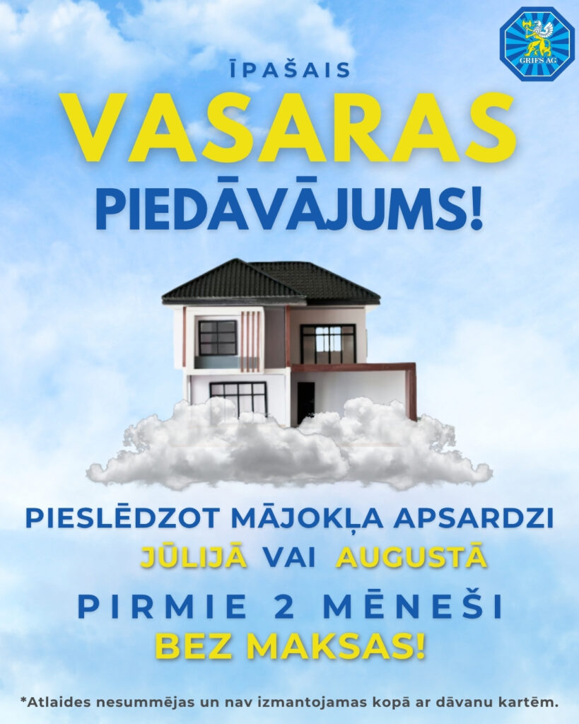 Skrejlapa ar māju mākoņos